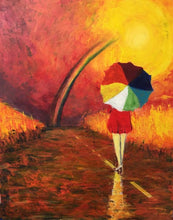 Load image into Gallery viewer, Girl With Umbrella Block Print
