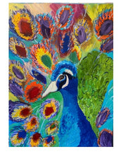 Load image into Gallery viewer, Pretty As A Peacock Block Print
